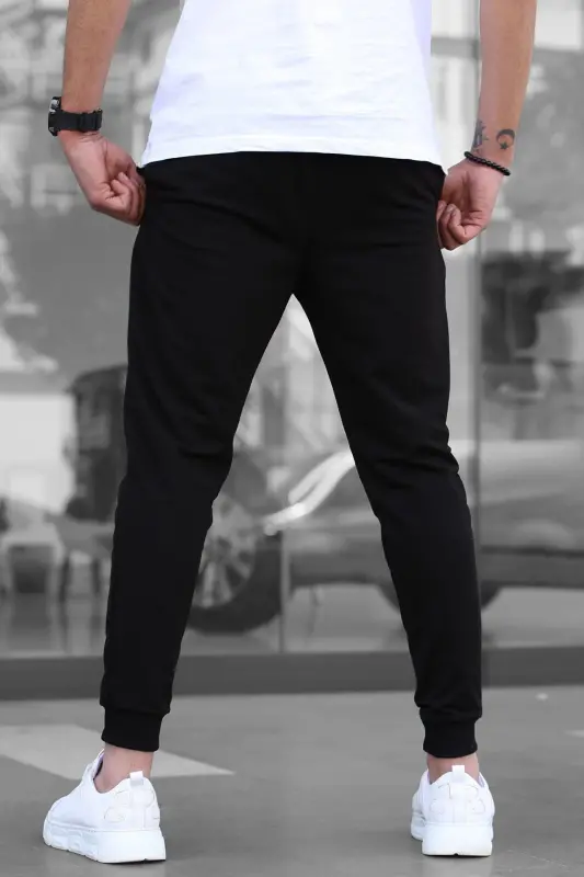 Black Elastic Bottoms Men's Sweatpants 4821 - 3