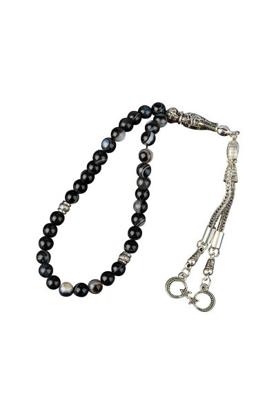 Black Eye Agate Natural Stone Tasbih 33-piece - 6mm - OSMANLI DOĞAL TAŞ (1)