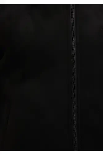 Black faux leather jacket, regular fit. - 8