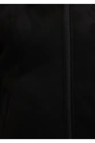 Black faux leather jacket, regular fit. - 8