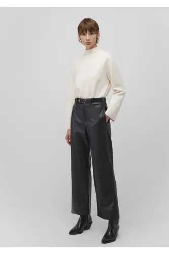 Black Faux Leather Pants 1010867-900 - 3