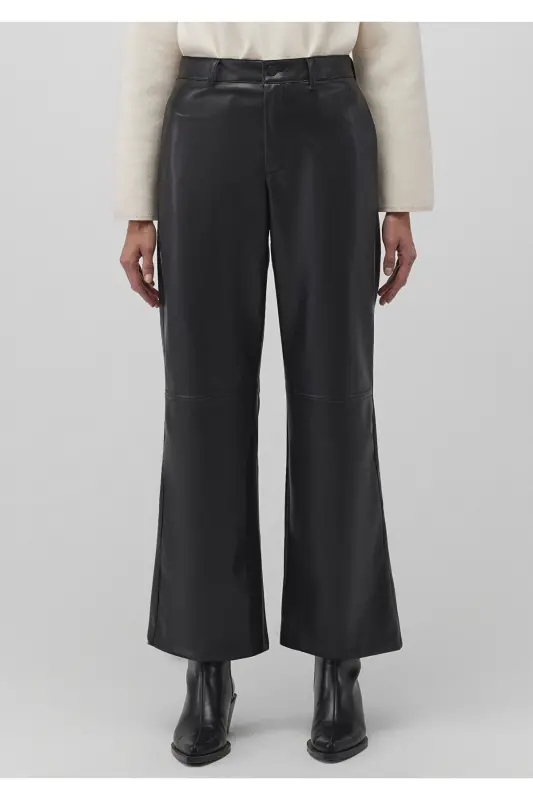 Black Faux Leather Pants 1010867-900 - 4