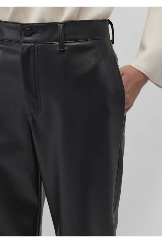 Black Faux Leather Pants 1010867-900 - 6