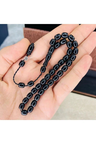Black Fire Amber Prayer Beads of Wrist Size - IZMIRPAZARI