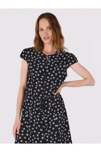 Black fitted dress for women - 4