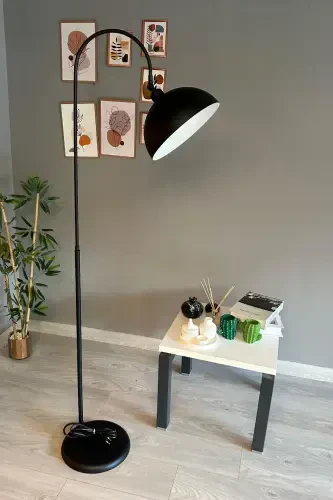 Black Floor Lamp Adjustable Head Modern Decorative Metal Living Room Study Room Lamp-black - 1
