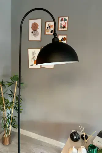 Black Floor Lamp Adjustable Head Modern Decorative Metal Living Room Study Room Lamp-black - 4
