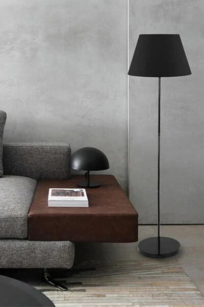 Black Floor Lamp Metal Base Modern Lampshade 7301 - MODAMONLINE (1)