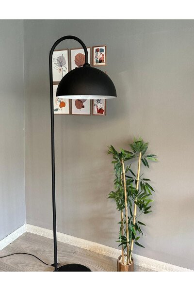 Black Floor Lamp Modern Decorative Metal Living Room Study Room - 7