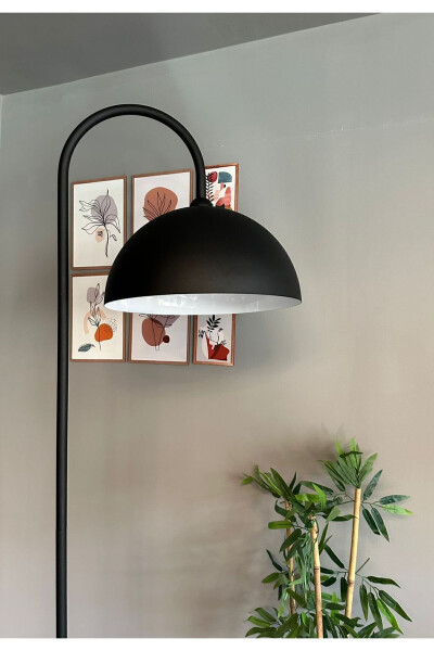 Black Floor Lamp Modern Decorative Metal Living Room Study Room - 12