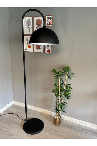 Black Floor Lamp Modern Decorative Metal Living Room Study Room - 4