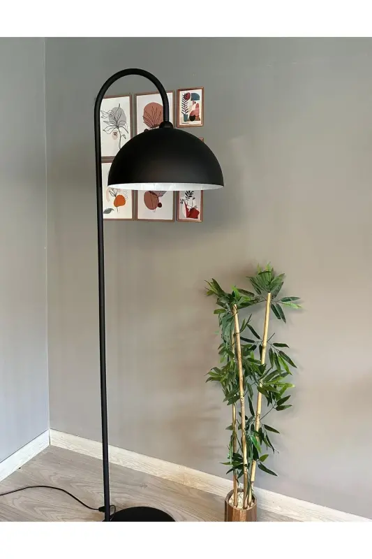 Black Floor Lamp Modern Decorative Metal Living Room Study Room - 2