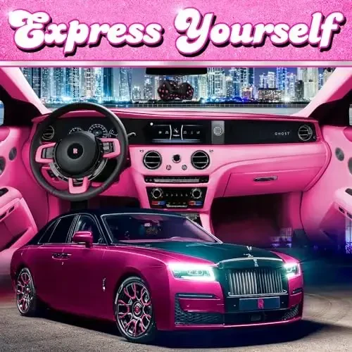 Black Fuzzy Dice Car Accessories – Plush Cute Pink Car Accessories for Interior - Plush Rear View Mirror Hanging Ornament Decorations - Retro Y2K McBling 2000s Aesthetic Decor - (Black Pink) - 4