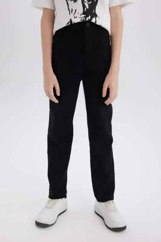 Black Gabardine Trousers for Boys X4224a622sm - 7