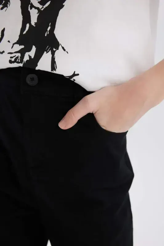 Black Gabardine Trousers for Boys X4224a622sm - 8