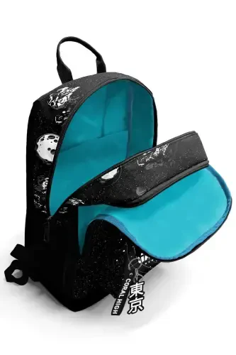 Black Galaxy Patterned 3-Piece SET School and Backpack-black galaxy - 3