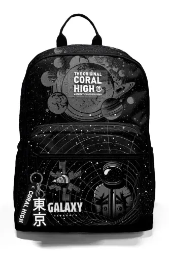 Black Galaxy Patterned 3-Piece SET School and Backpack-black galaxy - 4