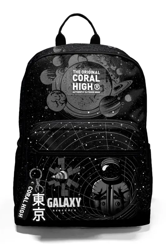 Black Galaxy Patterned 3-Piece SET School and Backpack-black galaxy - 4