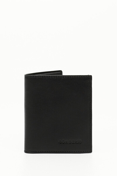 BLACK Genuine Leather Men's Wallet 06697 - 5