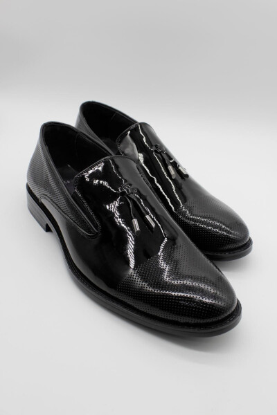 Black Genuine Leather Patent Tuxedo Groom Shoes 1033240180 - 9