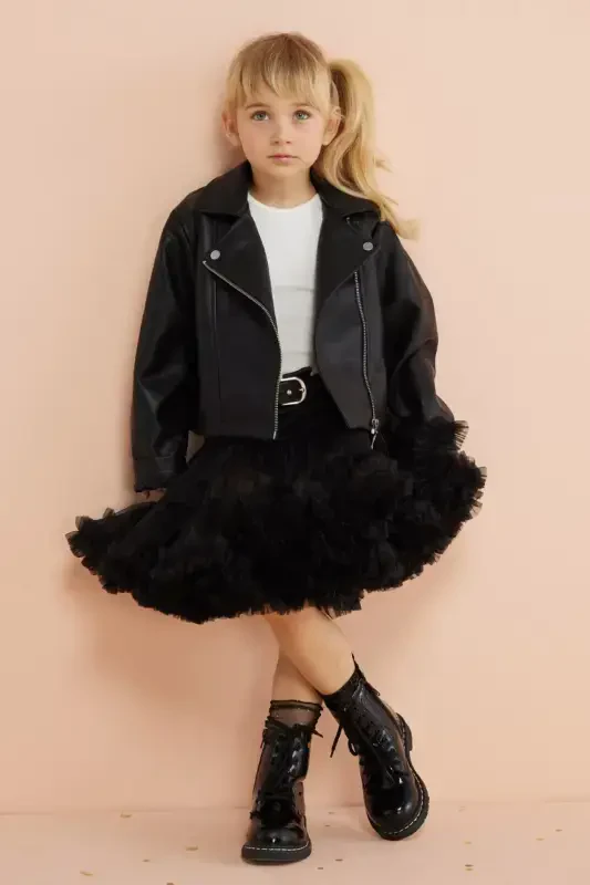 Black Girl Child Tutu Skirt - Bonita-Black - 6