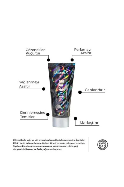 Black Glow Teri Teshiklarga Qarshi Soyiladigan Niqob 100ml - 3