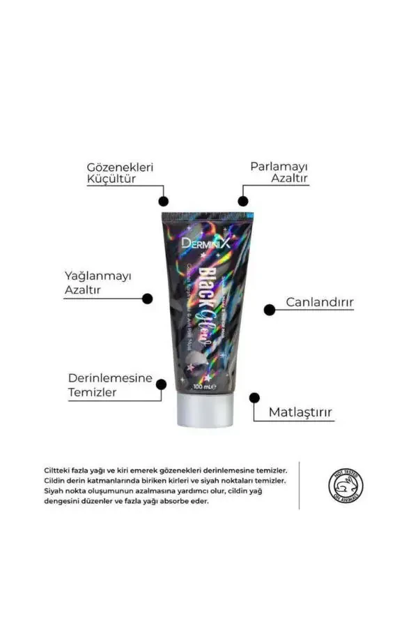 Black Glow Teri Teshiklarga Qarshi Soyiladigan Niqob 100ml - 3