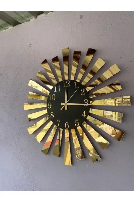 Black Gold Mirrored Plexi Piano Model Numbered Home Gift Wall Clock-Gold - AA SHOP