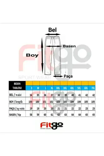 Black-Gray Men's Wide Leg Straight Leg Sweatpants-Black - FİTGO (1)