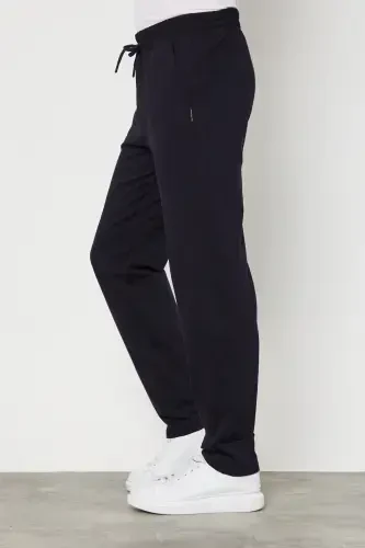 Black-gray-navy blue 3-piece Men's Straight Leg Relaxed Fit Sweatpants Premium Fabric-Black - 4