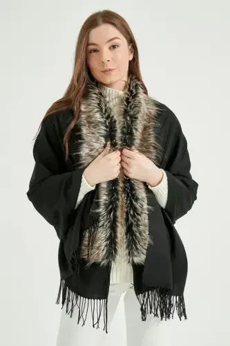 Black-Grey Poncho NW11387 - 1