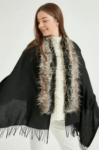 Black-Grey Poncho NW11387 - 3