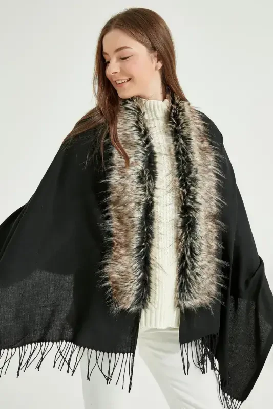 Black-Grey Poncho NW11387 - 3