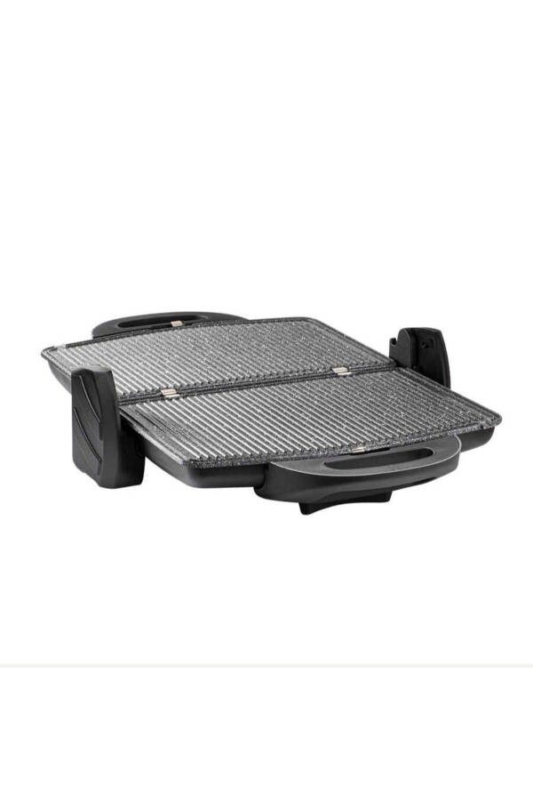 Black Grill and Toaster with Granite Waffle and Smooth Plates - 5