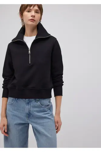 Black, half-zip sweatshirt (1s10145-900) - 7
