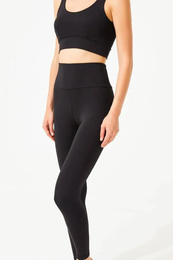 Black High Waisted Women's Leggings with Tummy Control - 10