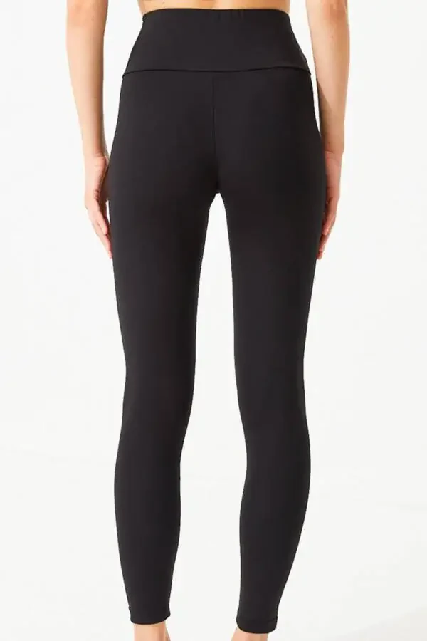 Black High Waisted Women's Leggings with Tummy Control - 13
