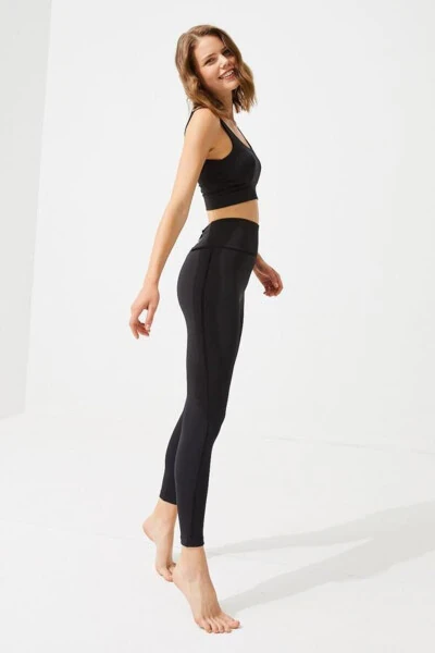 Black High Waisted Women's Leggings with Tummy Control - 15