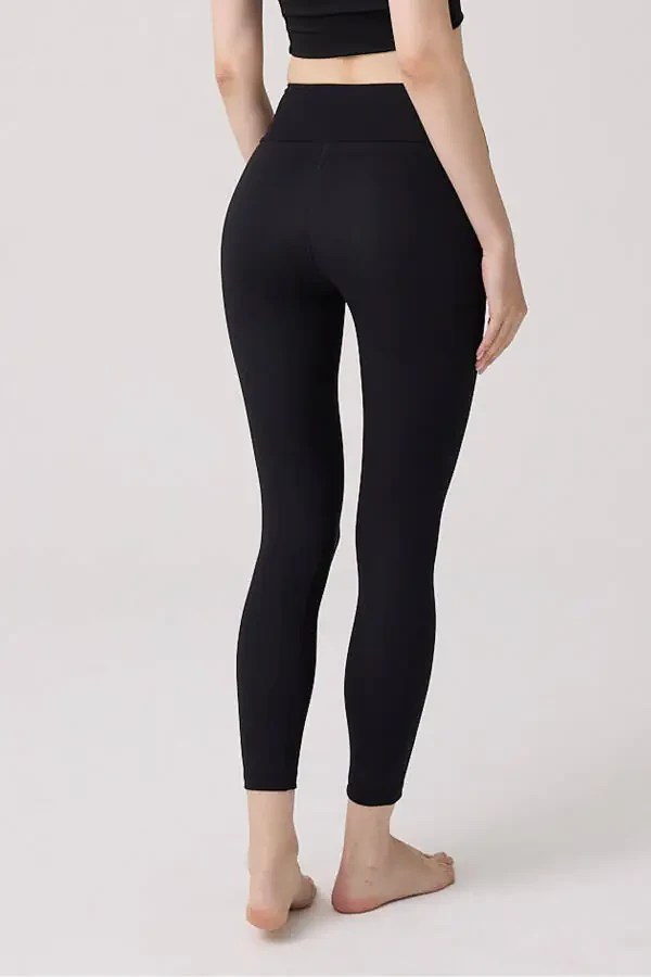 Black High Waisted Women's Leggings with Tummy Control - 3