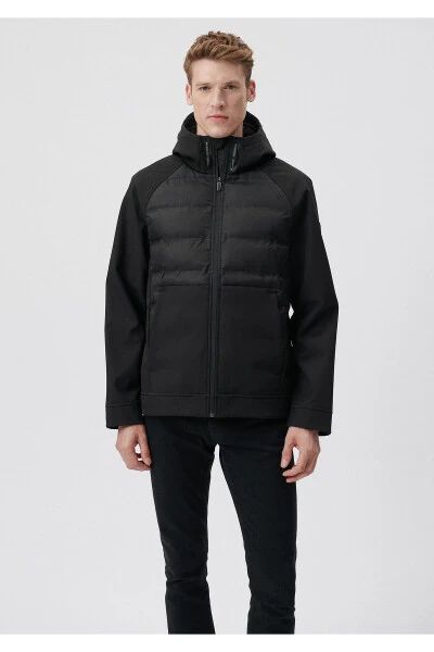 Black Hooded Block Jacket (0110047-900) - 3