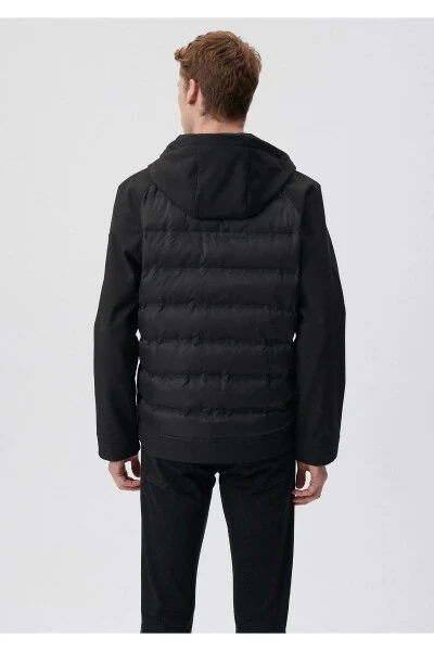 Black Hooded Block Jacket (0110047-900) - 4