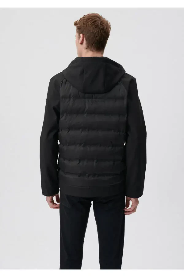 Black Hooded Block Jacket (0110047-900) - 4