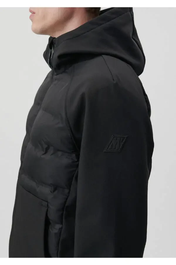 Black Hooded Block Jacket (0110047-900) - 5