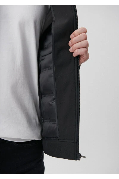 Black Hooded Block Jacket (0110047-900) - 6