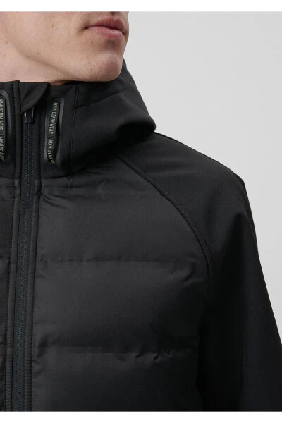 Black Hooded Block Jacket (0110047-900) - 7