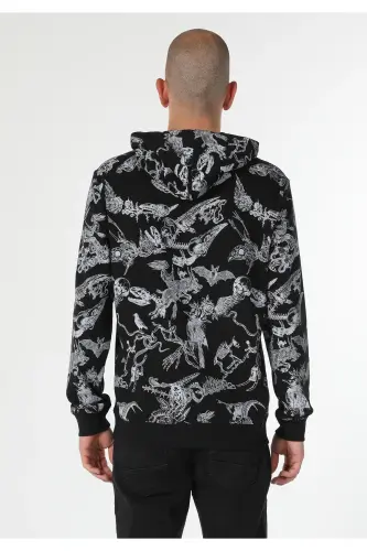 Black Hooded Men's Sweatshirt (Cl1061533) - COLIN'S (1)