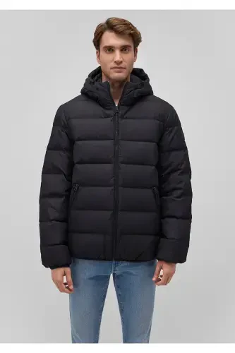 Black Hooded Puffer Jacket (0110193-71379) - 3
