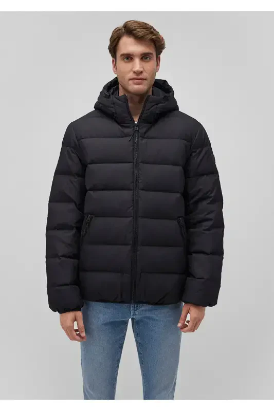 Black Hooded Puffer Jacket (0110193-71379) - 3