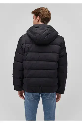 Black Hooded Puffer Jacket (0110193-71379) - 4