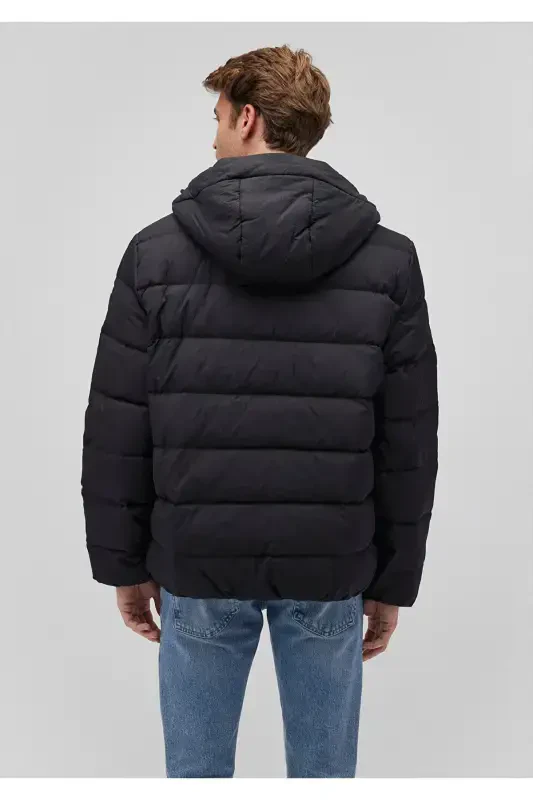 Black Hooded Puffer Jacket (0110193-71379) - 4